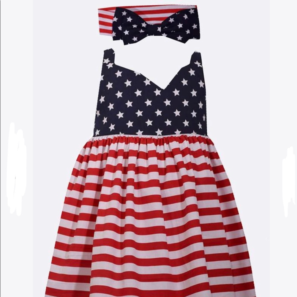 NWT Bonnie Baby Sophie Americana Dress Patriotic Sz 12 Months